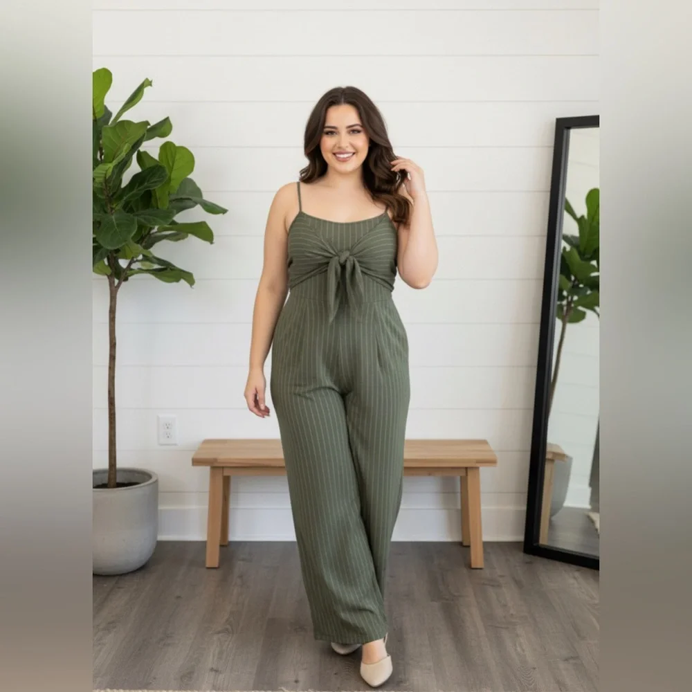 Flying Tomato Olive Green Jumpsuit L - Picture 1 of 2